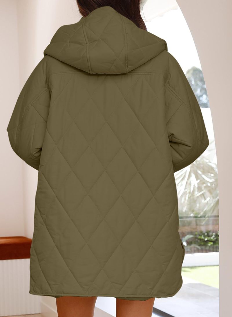Women’s Diamond Quilted Jacket with Buttons