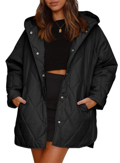 Women’s Diamond Quilted Jacket with Buttons