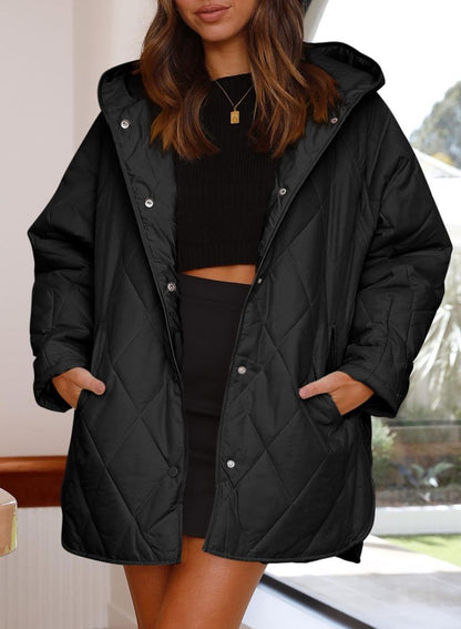 Women’s Diamond Quilted Jacket with Buttons